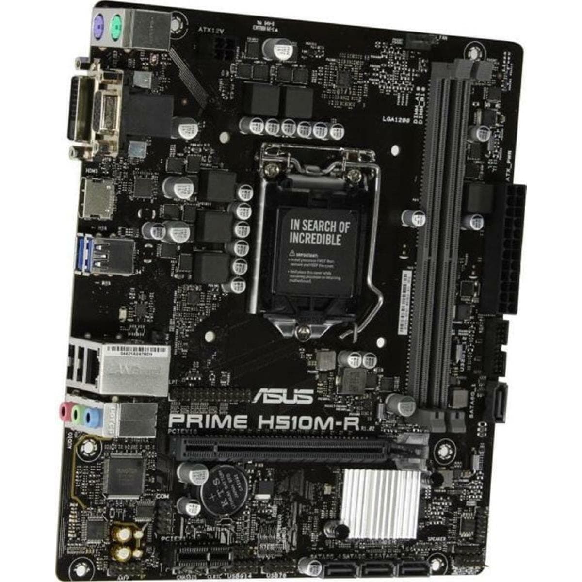 Материнская плата ASUS PRIME H510M-R-SI LGA1200, Intel H510, 2xDDR4, 1xPCI-E 4.0x16, 1xPCI-Ex1, Sound8Ch, 4xSATA3, 2USB3.0+2USB2.0, D-Sub, HDMI, DVI, mATX
