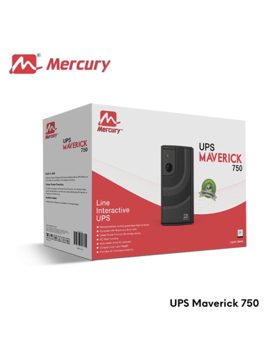 ИБП Mercury MAVERICK 750VA, 750VA/360W, Line Interactive, AVR, 2хIEC C13, батарея 12V/7Ah