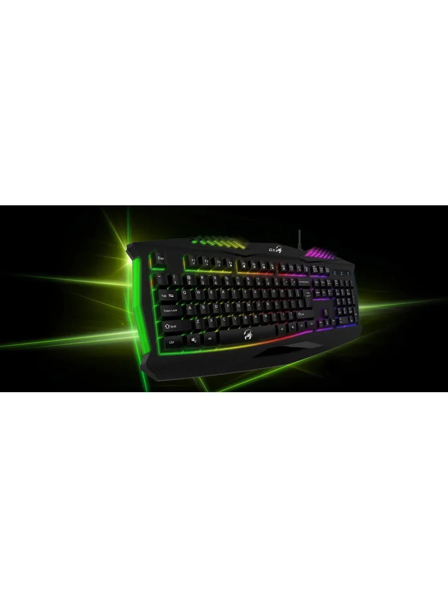 Клавиатура Genius Scorpion K220, подсветка (7 цветов), USB, 1.5m, Рус/Англ, Чёрный