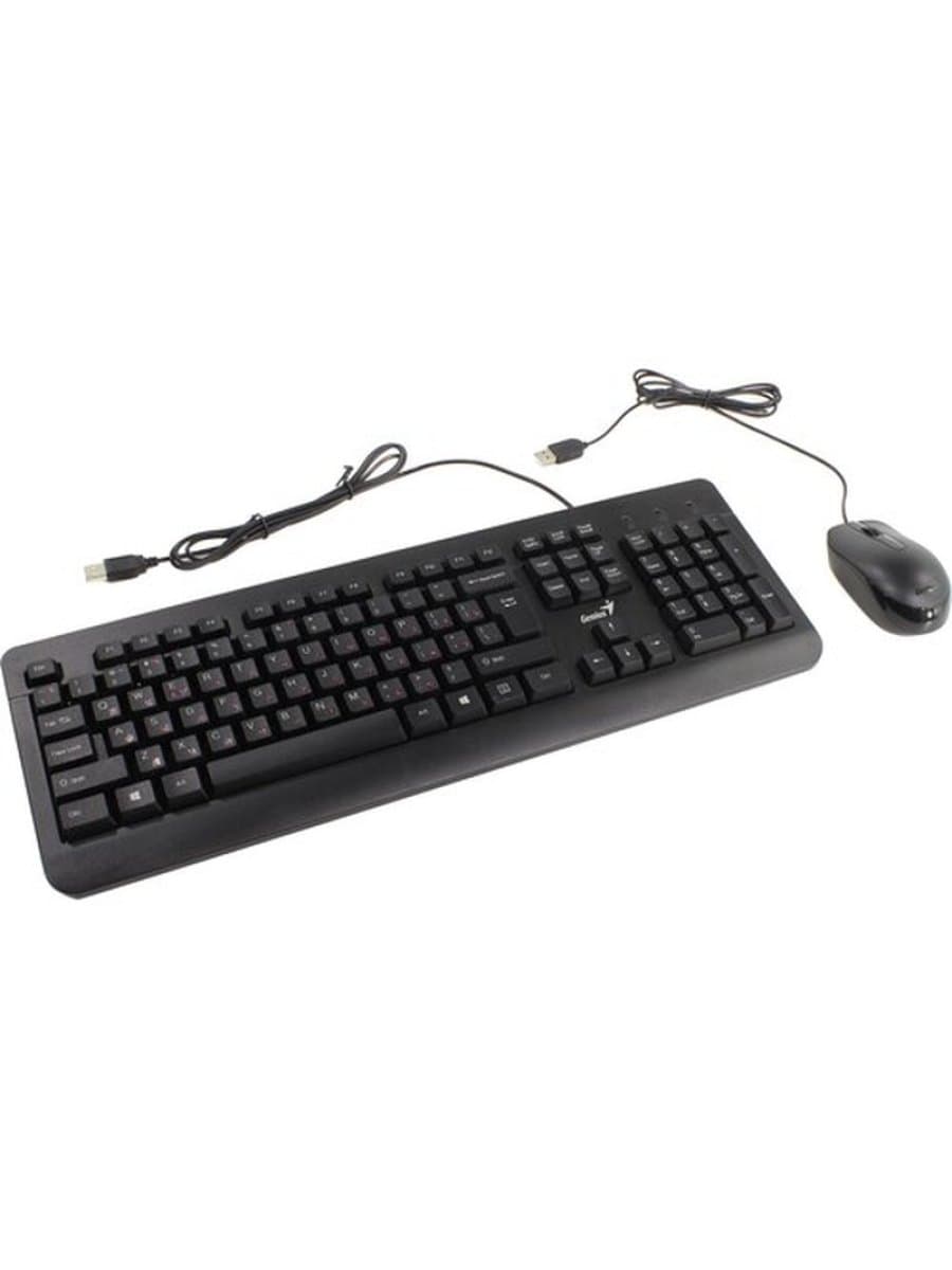 Комплект клавиатура и мышь Genius KM-160, мембранная, 107btns, 1000dpi, 3btns, USB, 1.5 м, Черный