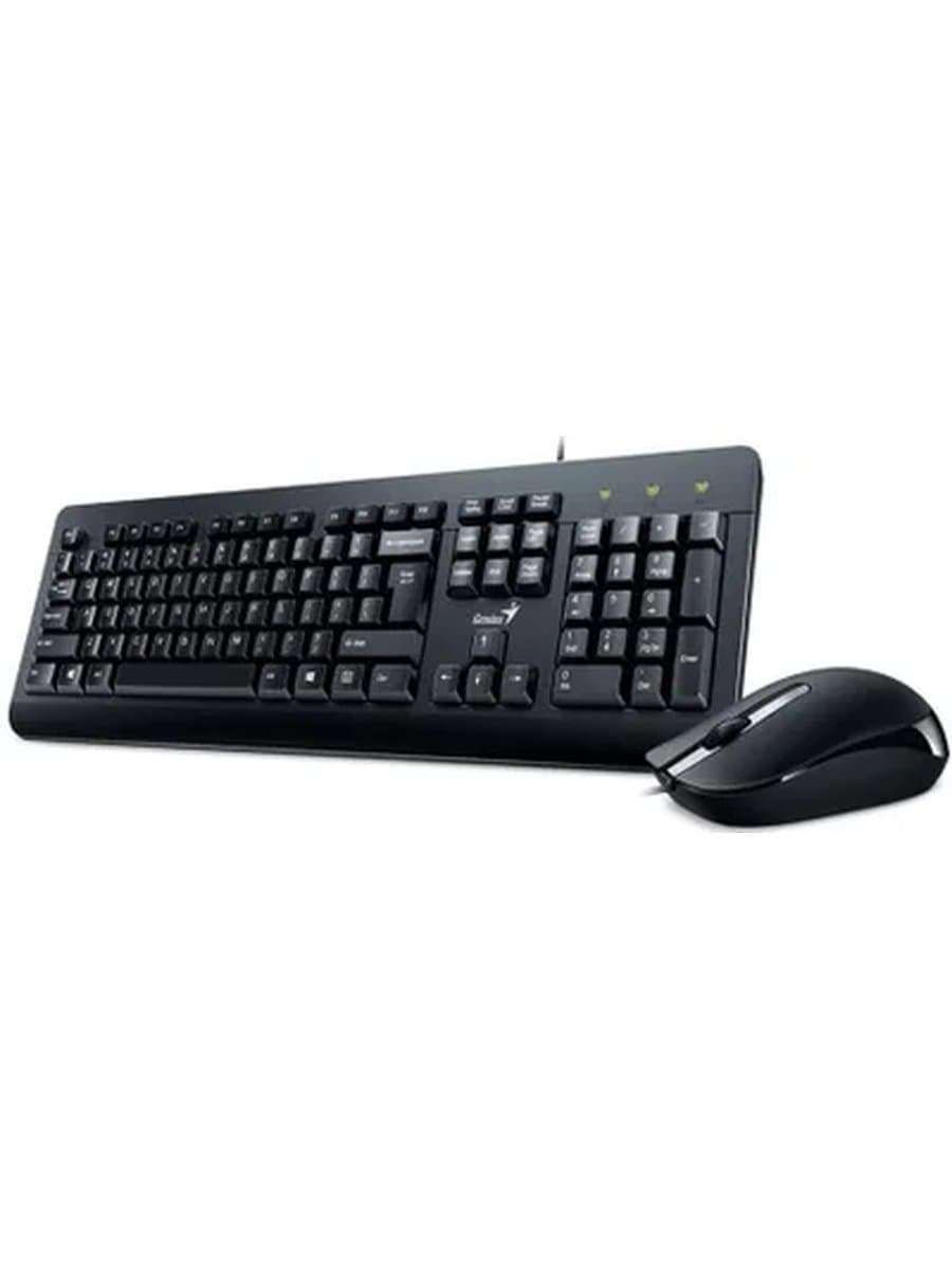 Комплект клавиатура и мышь Genius KM-160, мембранная, 107btns, 1000dpi, 3btns, USB, 1.5 м, Черный
