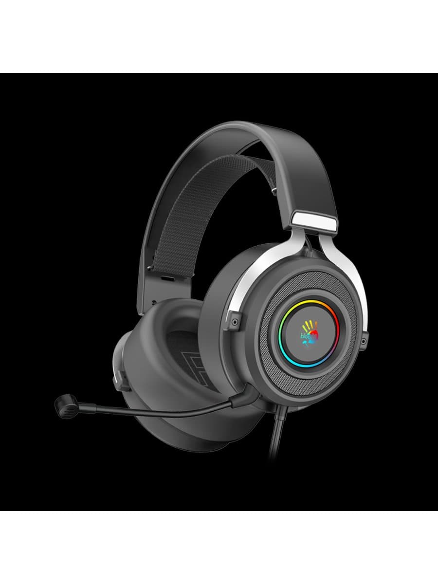 Наушники с микрофоном A4Tech Bloody G535P, Дуговые, 3.5mm MiniJack +USB, 20Hz-20kHz, 105dB/-44dB, Длина кабеля 2 м, 7.1 виртуальный объемный звук, Черно-серые