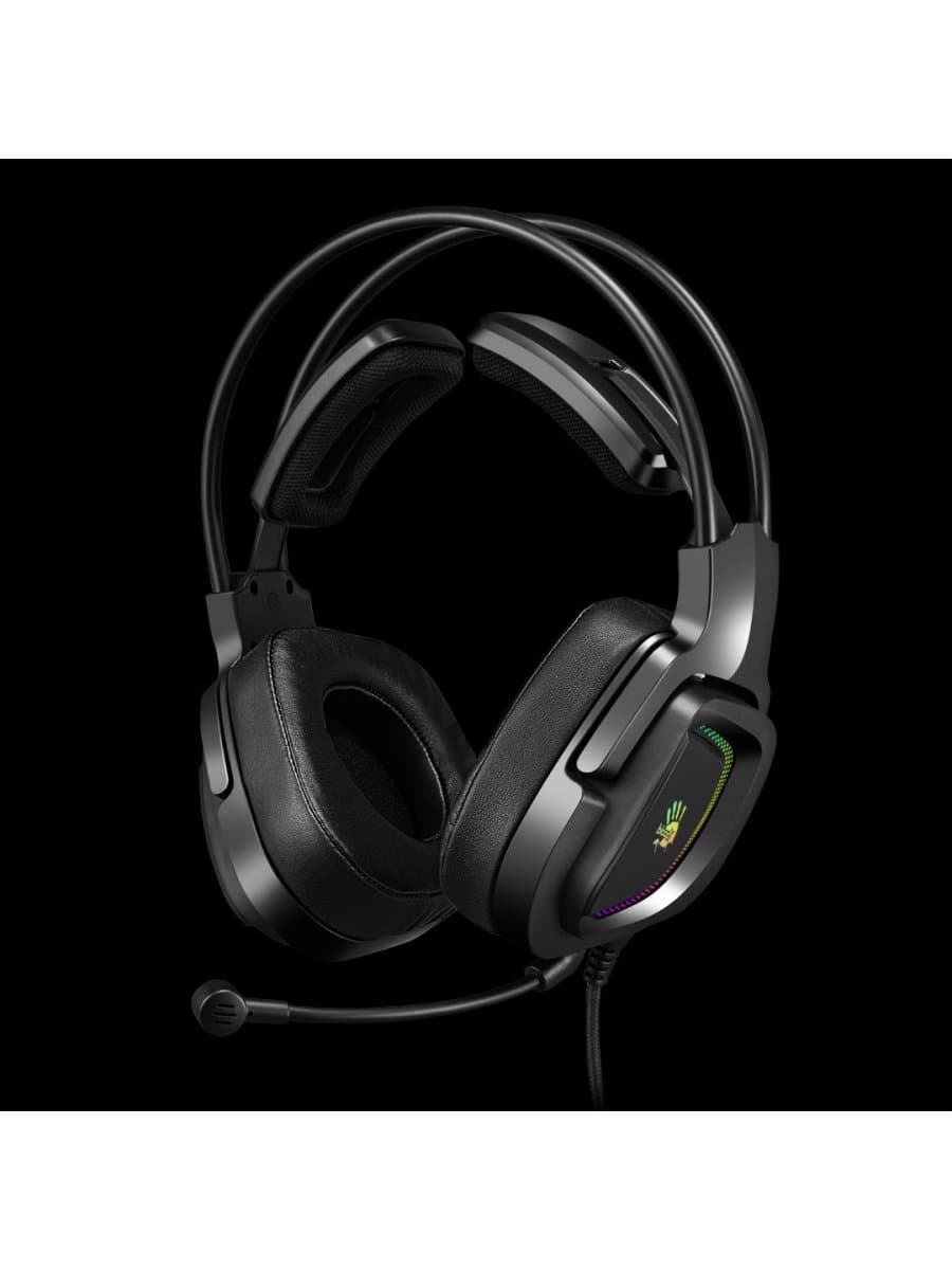 Наушники с микрофоном A4Tech Bloody G575P, Дуговые, 3.5mm MiniJack +USB, 20Hz-20kHz, 105dB/-44dB, Длина кабеля 2 м, стереозвук, Черный
