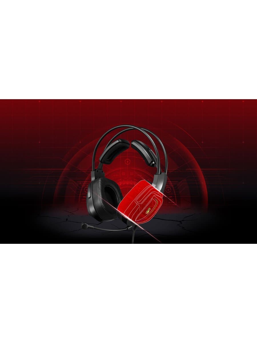 Наушники с микрофоном A4Tech Bloody G575P, Дуговые, 3.5mm MiniJack +USB, 20Hz-20kHz, 105dB/-44dB, Длина кабеля 2 м, стереозвук, Черный