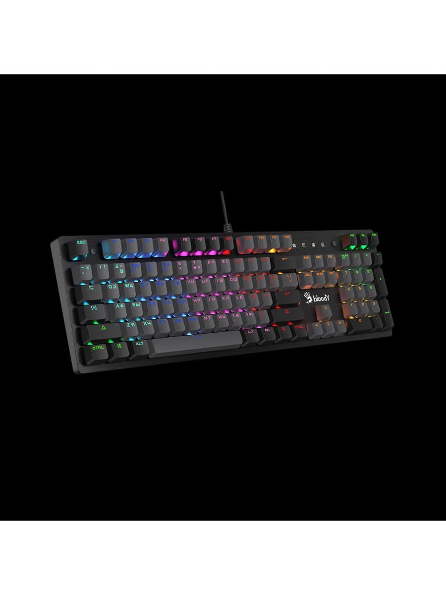 Клавиатура A4Tech Bloody B828N Light Strike Neon, USB 1.8m, 0.2ms, мех клавиатура с переключателями