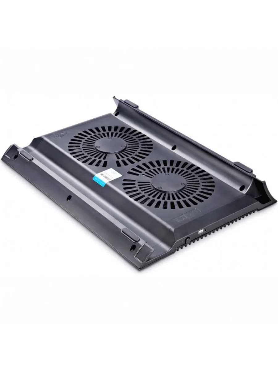 Охлаждающая подставка для ноутбука Deepcool N8 Black DP-N24N-N8BK, 17, Вентилятор 2 14см, 1000±10%RPM, 4 USB 2.0, 25,1дБл, Габариты 380х278х55мм, Чёрный