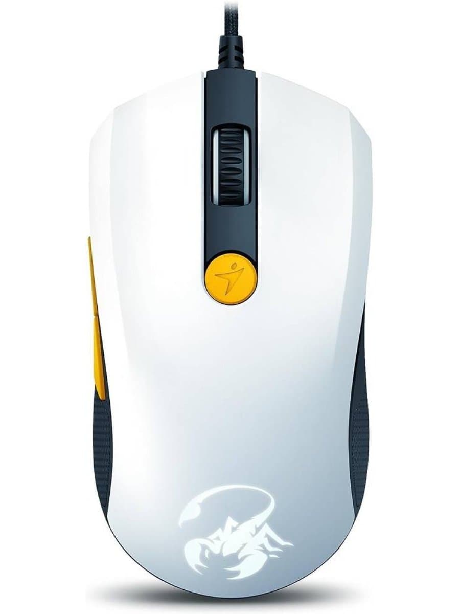 Мышь Genius SCORPION M8-610,WG, Оптическая, 8000dpi, 6 кнопок, проводная, подсветка, USB, 1,5м, Белый-Оранжевый