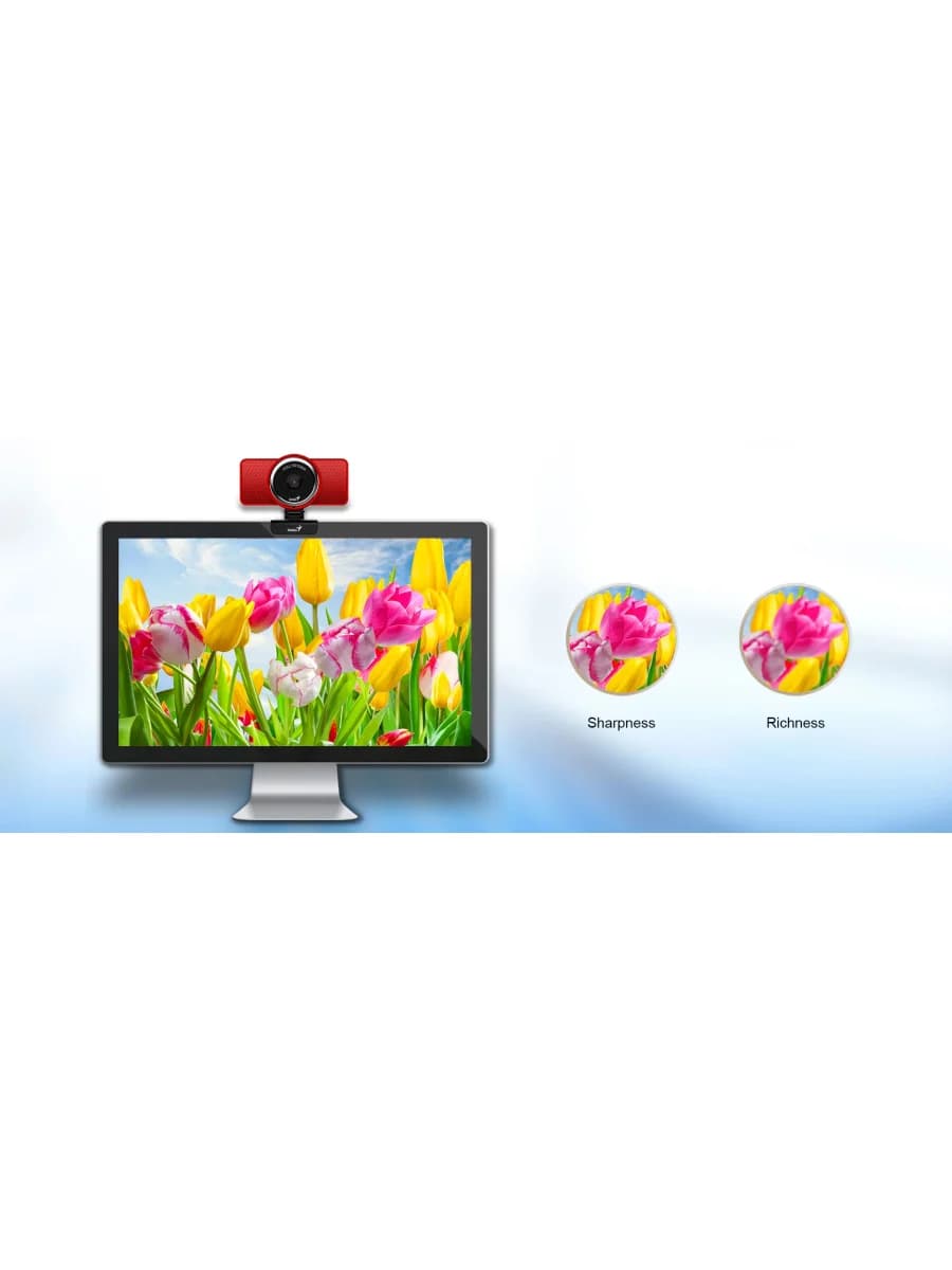 Вебкамера Genius ECam 8000, USB, 1920x1080, 2.0Mpx, Микрофон, Крепление: зажим, Кабель 1.5 метра, Чёрный