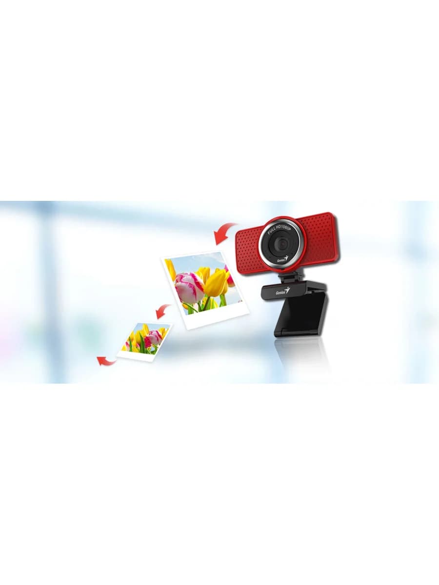 Вебкамера Genius ECam 8000, USB, 1920x1080, 2.0Mpx, Микрофон, Крепление: зажим, Кабель 1.5 метра, Чёрный
