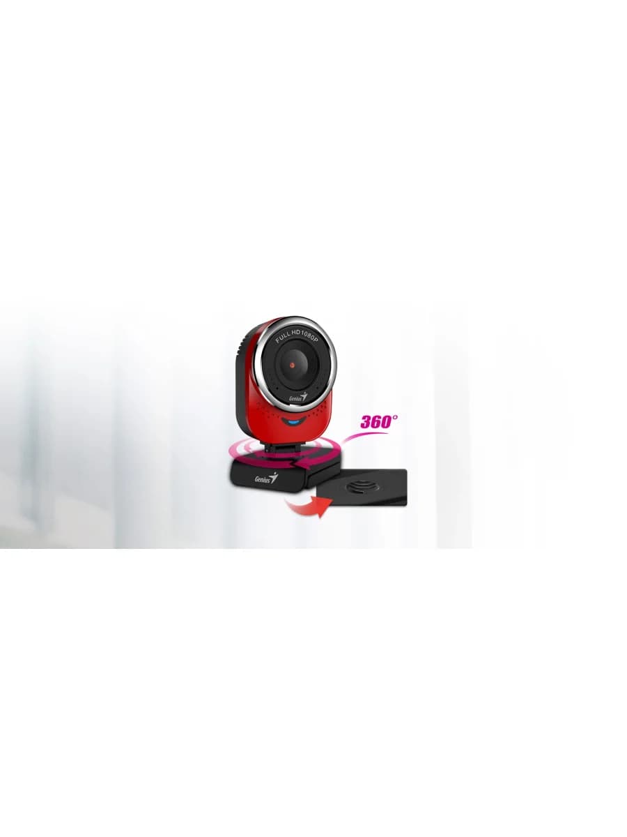 Вебкамера Genius QCam 6000, USB, 1920x1080, 2.0Mpx, Микрофон, Крепление: зажим, Кабель 1.5 метра, Чёрный