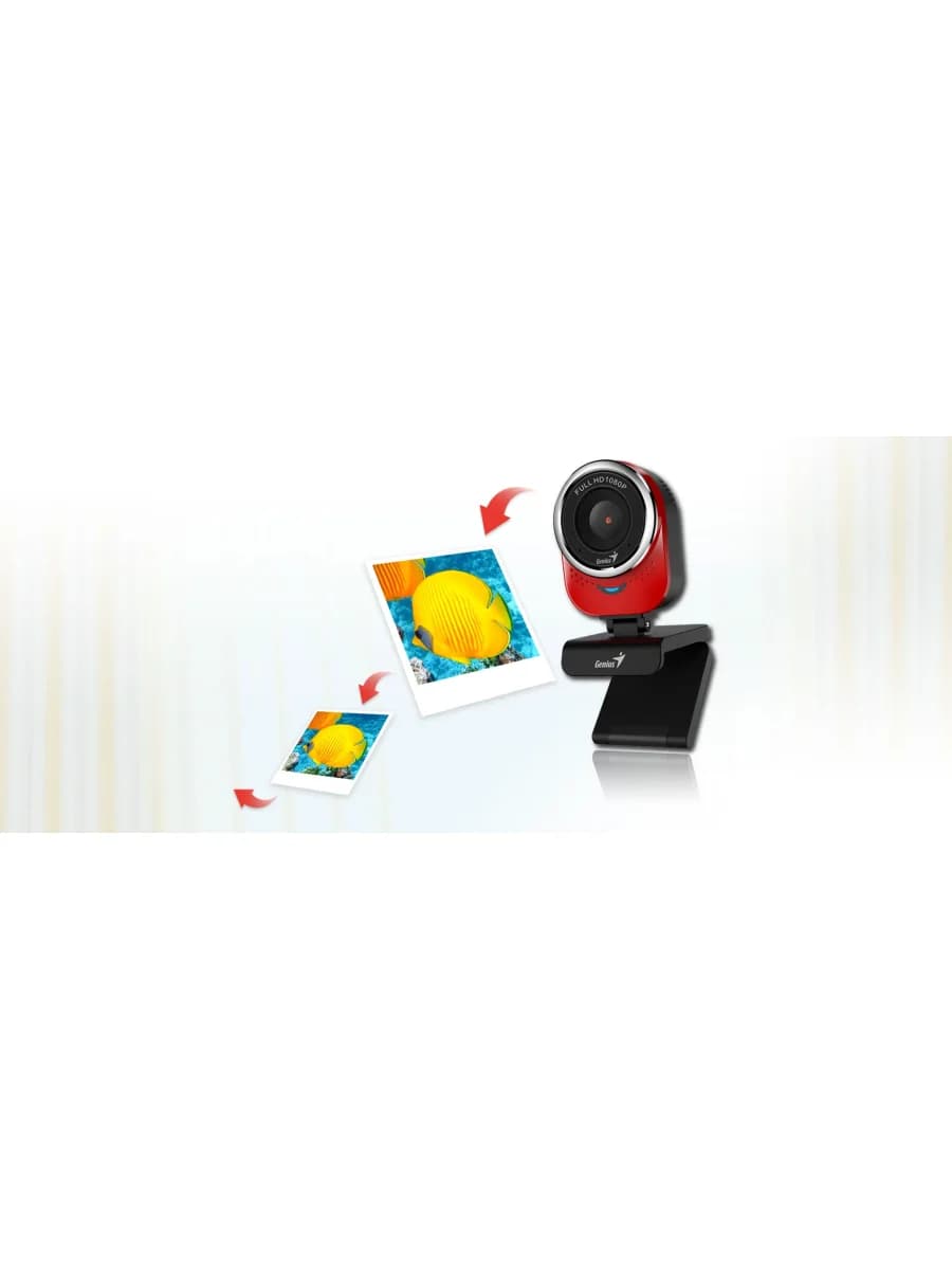 Вебкамера Genius QCam 6000, USB, 1920x1080, 2.0Mpx, Микрофон, Крепление: зажим, Кабель 1.5 метра, Чёрный