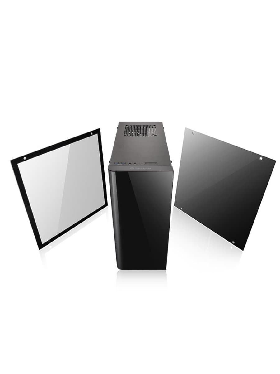 Корпус Thermaltake View 21 TG, CA-1I3-00M1WN-00, ATX/Micro ATX/Mini-ITX, USB 2*3.0, Куллер1*120 мм (з/п), Высота CPU куллера до 160 мм, VGA до 410 мм, 2*3.5"/2*2.5", 471*224*492, Без Б/П, Чёрный