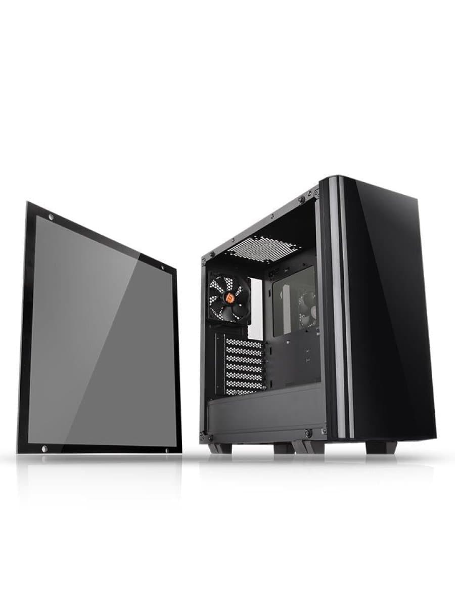 Корпус Thermaltake View 21 TG, CA-1I3-00M1WN-00, ATX/Micro ATX/Mini-ITX, USB 2*3.0, Куллер1*120 мм (з/п), Высота CPU куллера до 160 мм, VGA до 410 мм, 2*3.5"/2*2.5", 471*224*492, Без Б/П, Чёрный