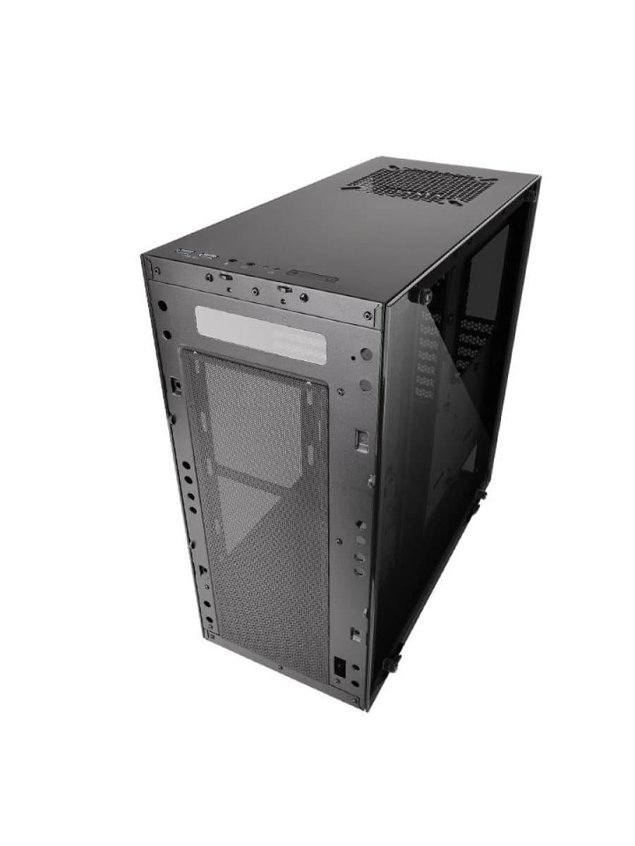 Корпус Thermaltake View 21 TG, CA-1I3-00M1WN-00, ATX/Micro ATX/Mini-ITX, USB 2*3.0, Куллер1*120 мм (з/п), Высота CPU куллера до 160 мм, VGA до 410 мм, 2*3.5"/2*2.5", 471*224*492, Без Б/П, Чёрный