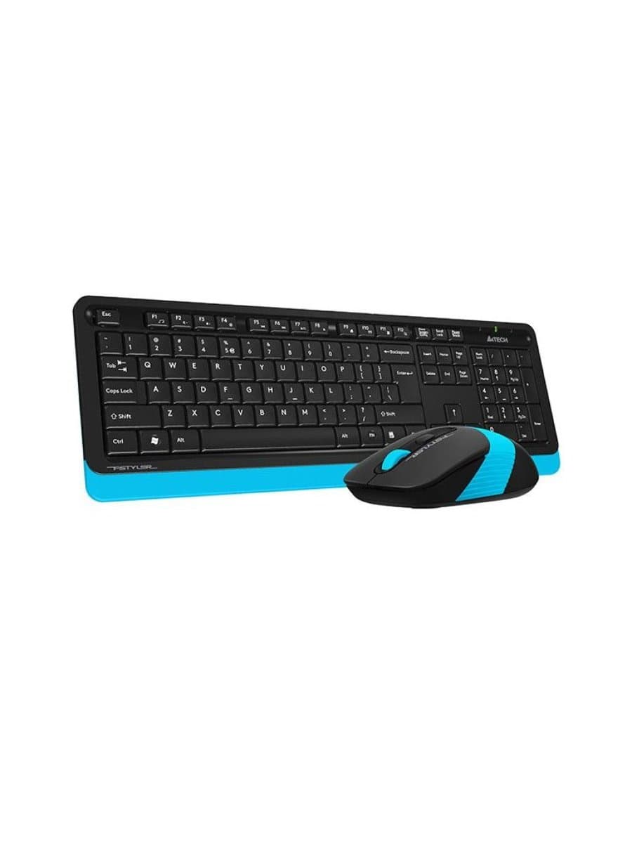 Комплект беспроводная клавиатура и мышь A4Tech Fstyler FG1010 (FG10+FGK10), мембранная, 104btns, 2000dpi, 4btns, USB, синий
