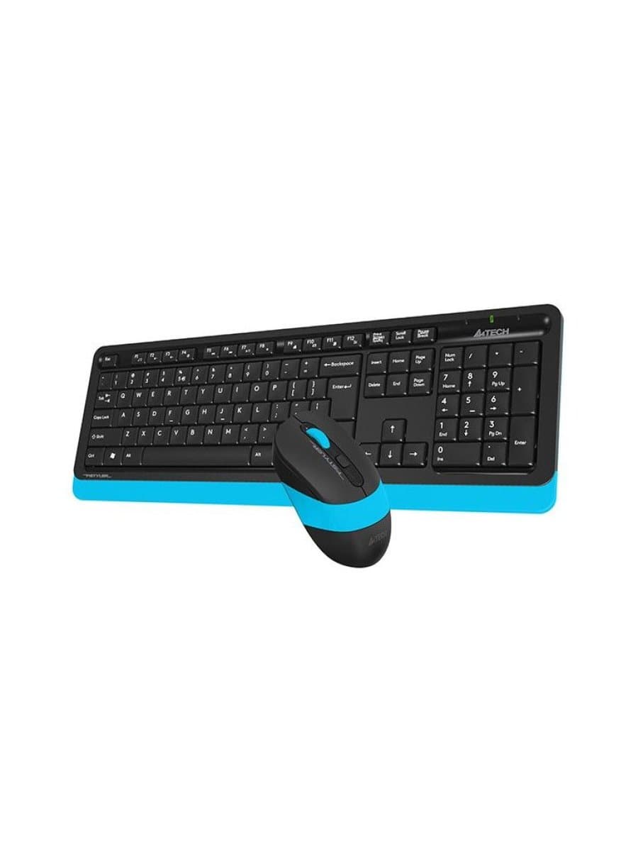 Комплект беспроводная клавиатура и мышь A4Tech Fstyler FG1010 (FG10+FGK10), мембранная, 104btns, 2000dpi, 4btns, USB, синий