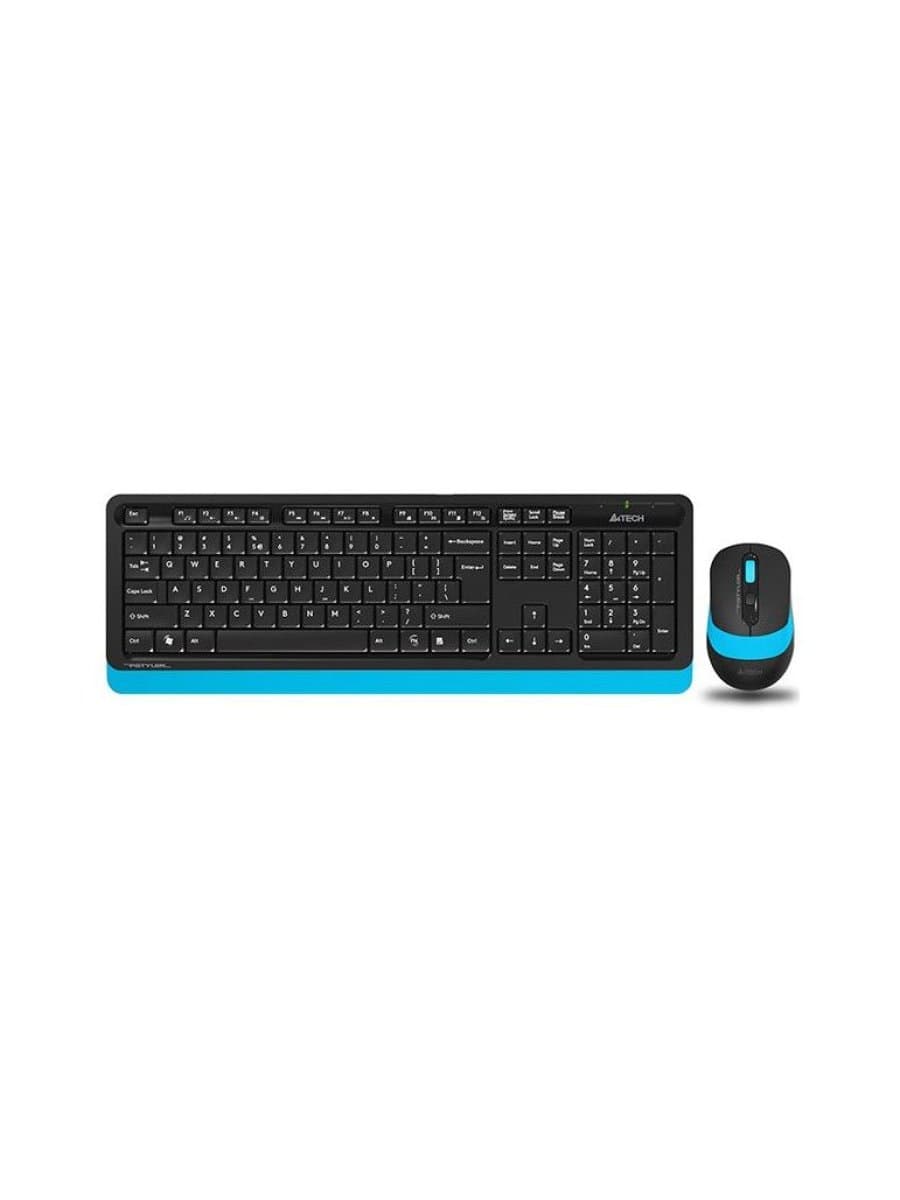 Комплект беспроводная клавиатура и мышь A4Tech Fstyler FG1010 (FG10+FGK10), мембранная, 104btns, 2000dpi, 4btns, USB, синий