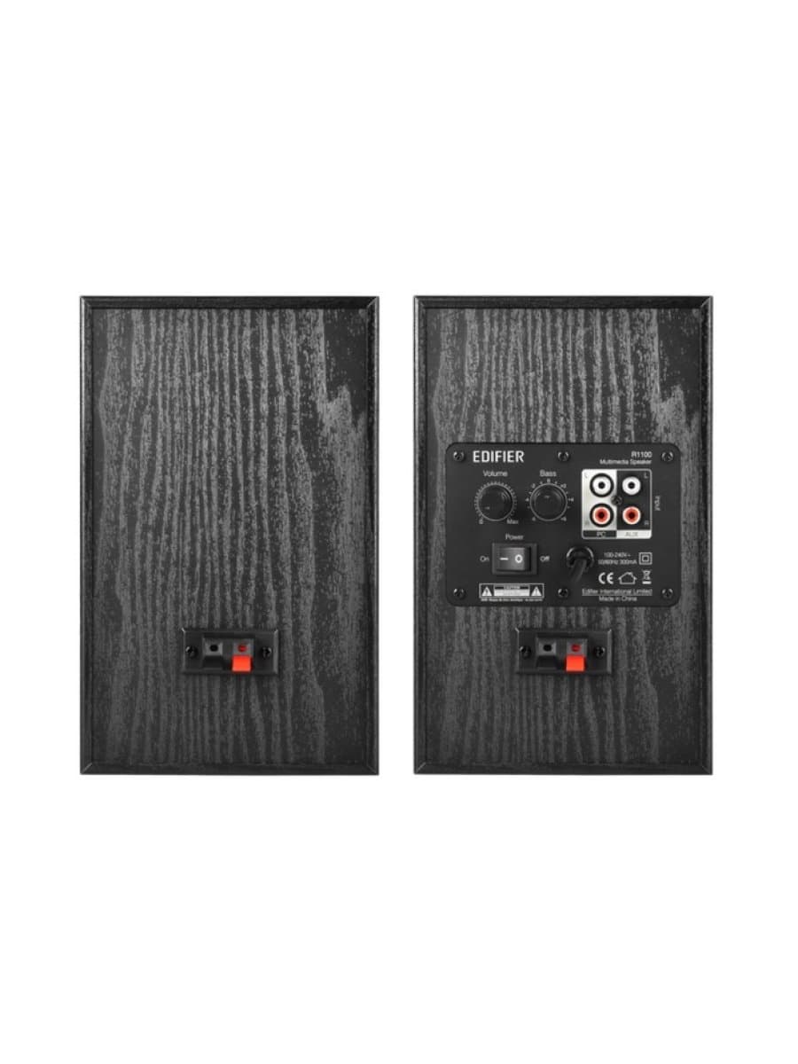 Акустическая система Edifier R1100, 85dB, RCA - 3.5mm Auxiliary, RCA, RMS 21W X 2 ( DRC ON ), цифровой тракт на усилителях класса D, МДФ, Черный