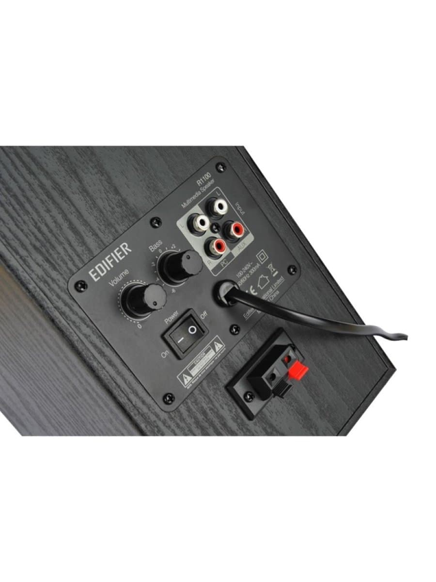 Акустическая система Edifier R1100, 85dB, RCA - 3.5mm Auxiliary, RCA, RMS 21W X 2 ( DRC ON ), цифровой тракт на усилителях класса D, МДФ, Черный