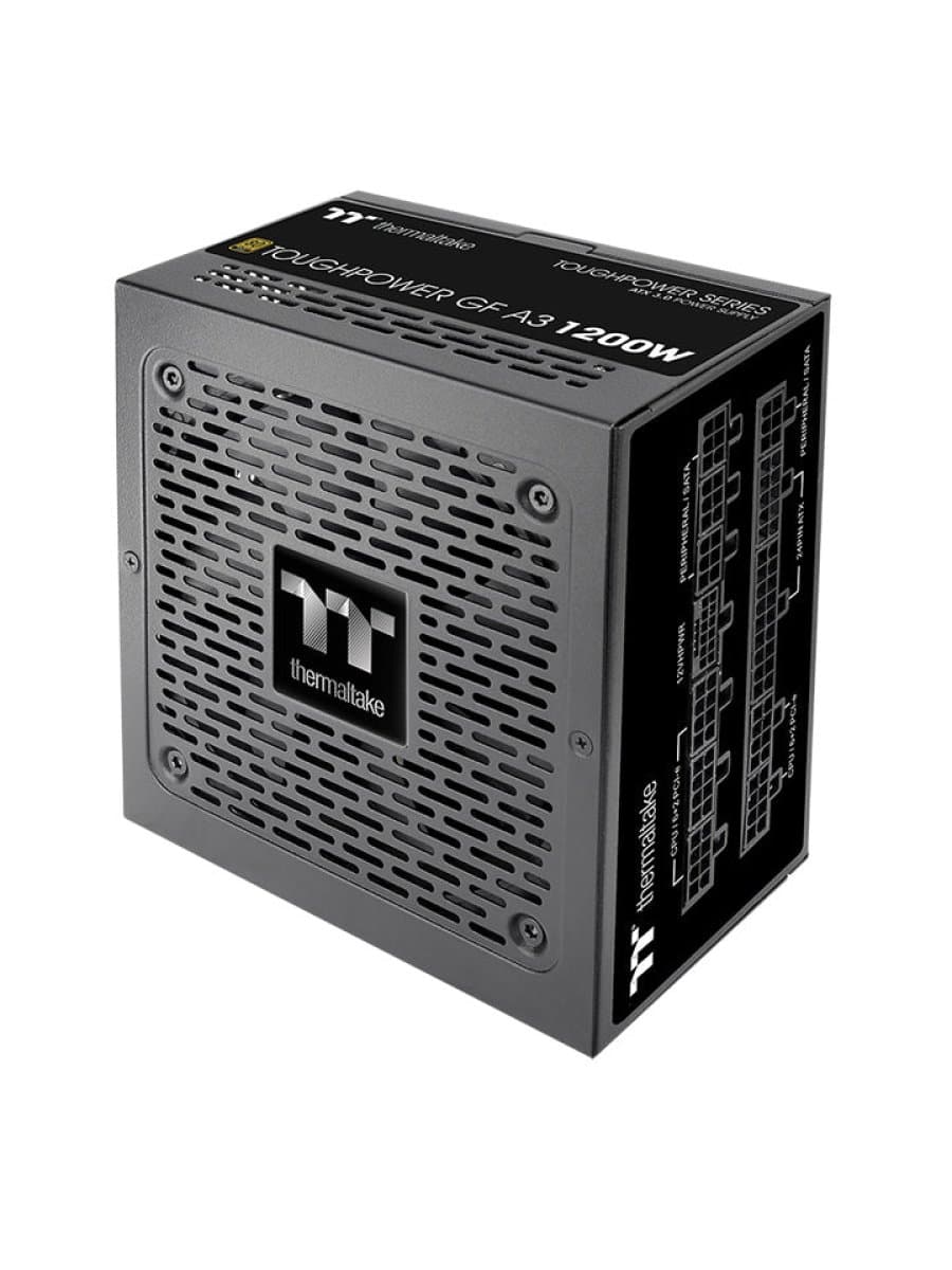 Блок питания 1200W Thermaltake, Toughpower GF, ATX, 80 PLUS®Gold, APFC,20+4 pin, 2*4+4pin,12*Sata,4*Molex,1*FDD, 2*PCI-E 6+2 pin, 1*FDD, Вентилятор 14 см, Кабель питания, Чёрный [PS-TPD-1200FNFAGE-H]