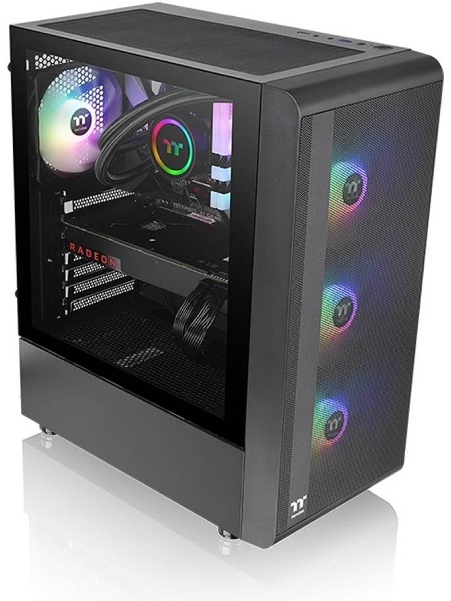 Корпус Thermaltake S200 TG ARGB/Black/Win/SPCC/Tempered Glass*1/120mm ARGB Lite Fan*3/Brown BoxCA-1X2-00M1WN-00