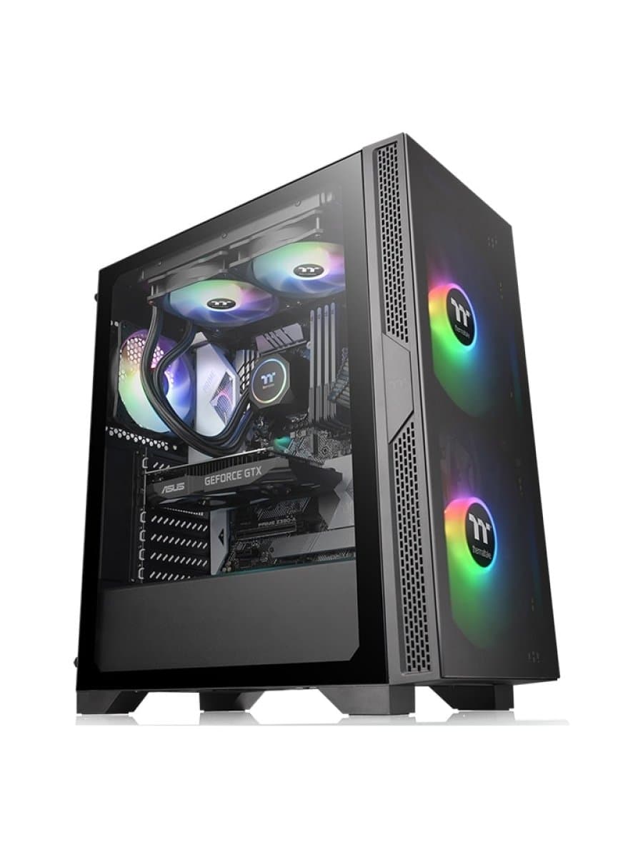 Корпус Thermaltake Versa T25 TG CA-1R5-00M1WN-00 ATX/Micro ATX/Mini ITX USB1x3.0+2x2.0, HD-Audio, Куллер 1х120мм, Высота CPU куллера до 150мм, VGA до 300мм, 416x210x480m, Без Б/П, Черный