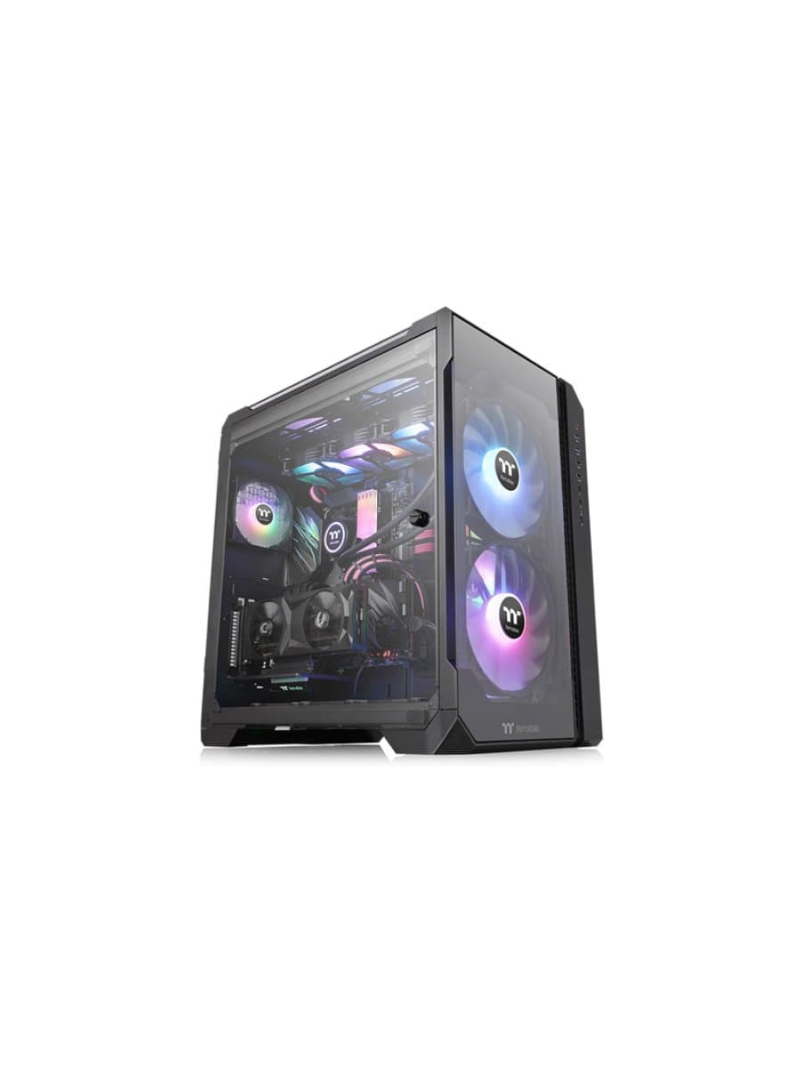 Корпус Thermaltake View 51 TG CA-1Q6-00M1WN-00 Micro ATX/Mini ITX USB2x3.0+2.0x2+1xTypeC, HD-Audio, Куллер 1х120мм+ 2х200мм ARGB, Высота CPU куллера до 175мм, VGA до 300мм, 550x315x525m, Без Б/П, Чер