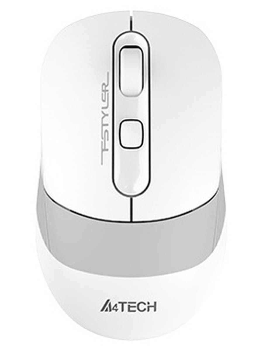 Мышь беспроводная A4tech Fstyler FB10CS Grayish White, BT+2,4G USB, 1200-1600-2000 DPI, заряд USB-C, Grayish White