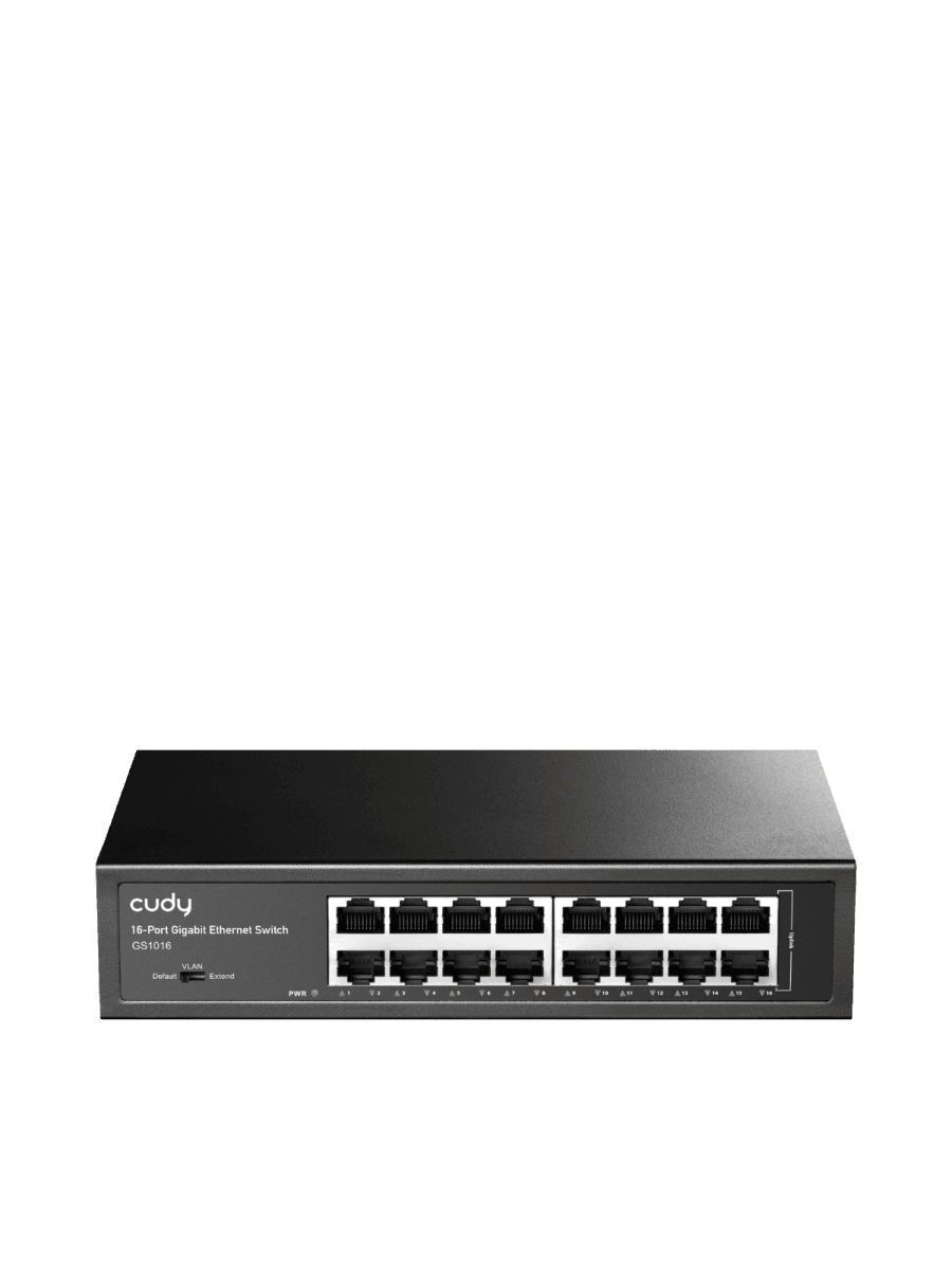 Сетевой коммутатор CUDY GS1016 16-Port Gigabit SwitcH, 16 Gigabit RJ45 Ports, IGMP Snooping, Loop Detection/Prevention, 802.1p/DSCP QoS, Switch/VLAN/Extend working mode DIP switcH, Rack-mountable Steel Case, Power Saving, Plug and Play, Rack-Mount kits included