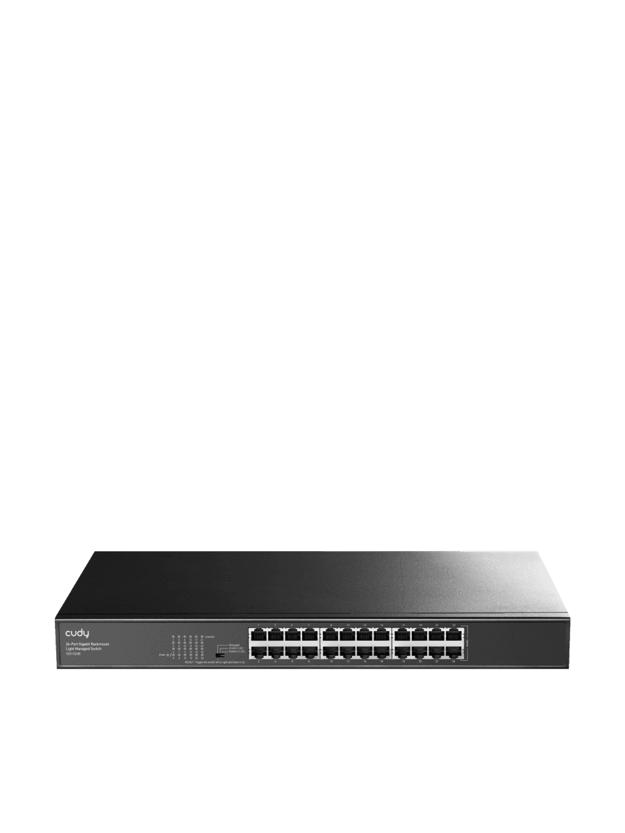 Сетевой коммутатор CUDY GS1024E 24-Port Gigabit Rackmount Light Managed Switch 24 Gigabit RJ45 Ports, 19-inch Rack-mountable, Power Saving, Plug and Play, Managed/VLAN/Extend working mode DIP switcH, Local management via WEB GUI