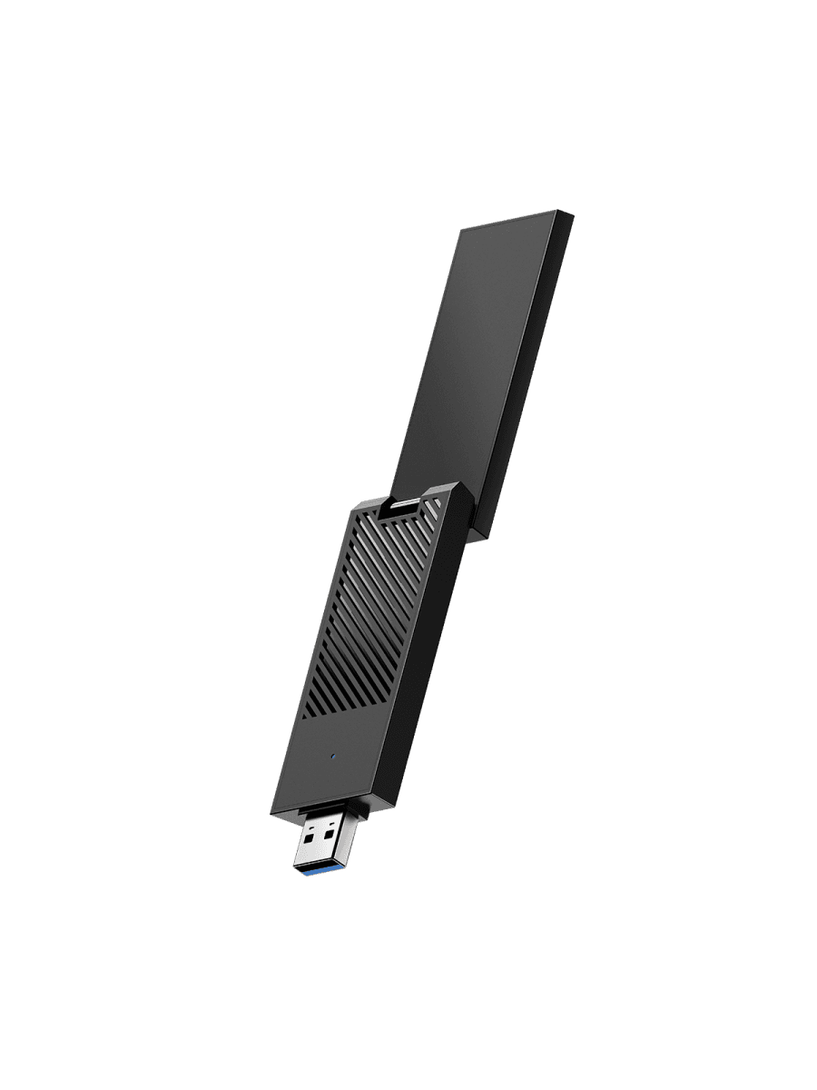 Беспроводной сетевой адаптер Wi-Fi CUDY WU5400 AX5400 Tri-Band Wi-Fi 6 / 6E USB 3.0 Adapter, 802.11ax/ac/a/b/g/n, 2402Mbps at 6GHz, 2402Mbps at 5GHz, 574Mbps at 2.4GHz, USB 3.0
