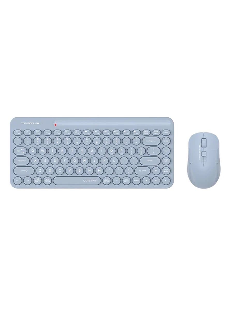 Комплект беспроводная клавиатура и мышь A4tech Fstyler FG3200 Air 2 Blue мембранная, 86 клв, ANSI, оптическая, светодиодная, 1200 dpi, 15м, адаптер Type-C, USB ресивер