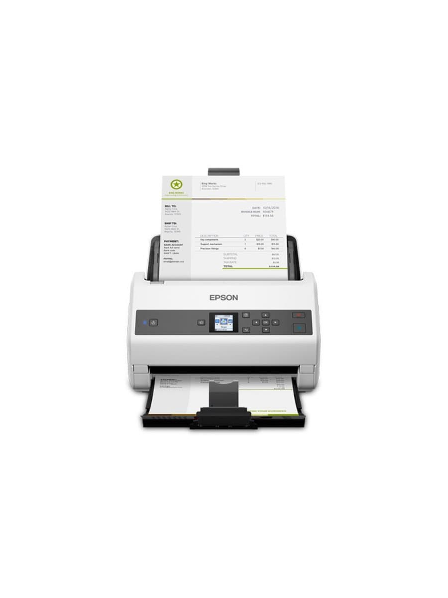 Сканер Epson WorkForce DS-870, B11B250401, A4, 600x600dpi, CIS, 65ppm, 48/24 bit, автоподача 100лист., двустороннее сканирование, USB 2.0, серый