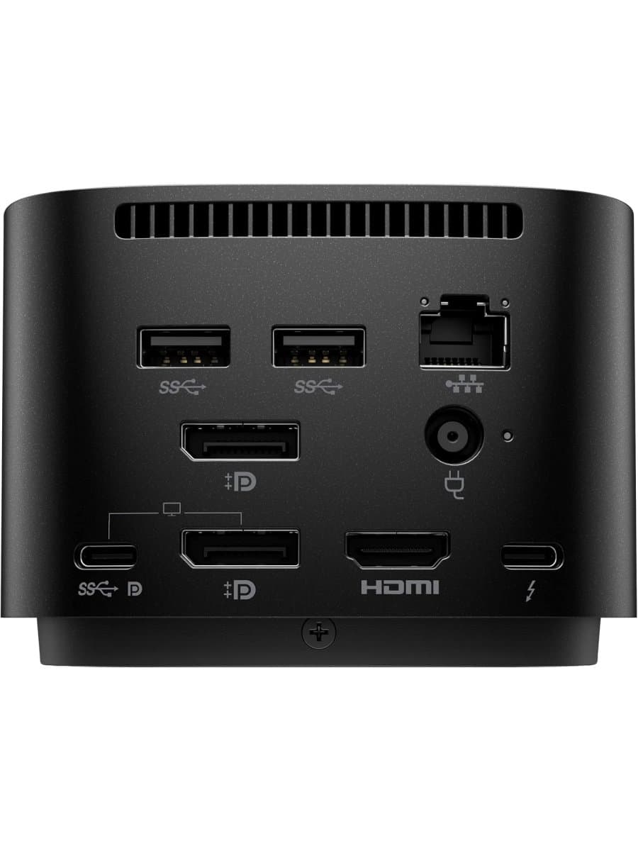 Док-станция HP Thunderbolt Dock 120W G4, поддерживает Power Delivery 3.0 до 20 В/5 А и 4 дисплея, поддержка разрешения 8K при 60 Гц, слот для замка Kensington, Thunderbolt™ 4, 1xHDMI, 2xDisplayPort, 1xUSB-C, RJ-45, 4xUSB3.2, Черный [4J0A2AA#ABU] - T