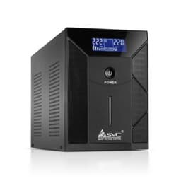 Источник бесперебойного питания UPS SVC V-2000-F-LCD, 2000VA(1200W), Диапазон AVR: 175-275ВА, Выход 220В +/-10% * 4 выхода Schuko CEE7, 12V/9Ah x 2, 50Hz, USB (технология Smart), LCD Display, Черный