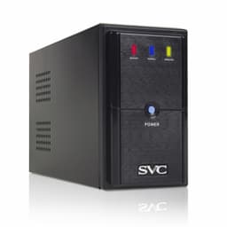 Источник бесперебойного питания UPS SVC V-650-L, 650VA(400W), Диапазон работы AVR: 165-275В, AVR в режиме Booster: 138-292В, Бат.: 12В/7.5 Ачх1шт., 3 вых.: 2 Shuko CEE7+1 IEC C13 (Bypass), Чёрный
