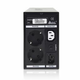Источник бесперебойного питания UPS SVC V-650-L, 650VA(400W), Диапазон работы AVR: 165-275В, AVR в режиме Booster: 138-292В, Бат.: 12В/7.5 Ачх1шт., 3 вых.: 2 Shuko CEE7+1 IEC C13 (Bypass), Чёрный