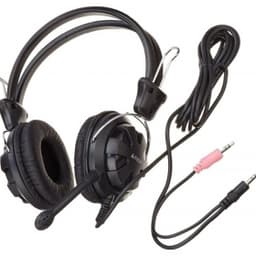 Наушники с микрофоном A4Tech HS-7P, Black, 20-20000Ghz, 97dB, 2 x mini jack 3.5 mm, 40mm, 2.5m, Mic (крепление микрофона подвижное)