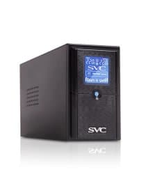 Источник бесперебойного питания UPS SVC V-650-L-LCD, 650VA(390W), Диапазон работы AVR: 165-275В, AVR в режиме Booster: 138-292В, Бат.: 12В/7.5 Ачх1шт.,LCD-дисплей, 3 вых.: 2 Shuko CEE7+1 IEC C13 (Bypass), Чёрный