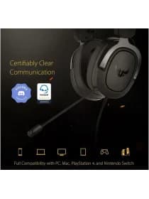 Наушники с микрофоном ASUS TUF GAMING H3 GUN METAL 20-20KHz, -40dB, 32Ohm, 2x1.3m
