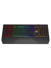 Клавиатура AOC GK200D32R, игровая, мембранная, 105btns, RGB (радужный светодиодный, 4 зоны светодиодной подсветки) USB-кабель 1,8 м, рус/англ, чёрный