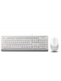 Комплект клавиатура и мышь A4Tech Fstyler F1010, Оптическая Мышь, USB, 1600DPI, Длина кабеля 1,5 метра, Анг/Рус, White