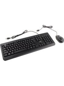 Комплект клавиатура и мышь Genius KM-160, мембранная, 107btns, 1000dpi, 3btns, USB, 1.5 м, Черный