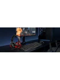 Наушники с микрофоном Genius HS-G600V, Дуговые, 2 x mini jack 3.5 mm, 20Hz-20kHz, 117dB/-54dB, длина кабеля 1.8 м, Чёрный