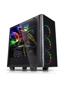 Корпус Thermaltake View 21 TG, CA-1I3-00M1WN-00, ATX/Micro ATX/Mini-ITX, USB 2*3.0, Куллер1*120 мм (з/п), Высота CPU куллера до 160 мм, VGA до 410 мм, 2*3.5"/2*2.5", 471*224*492, Без Б/П, Чёрный