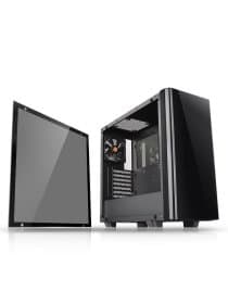Корпус Thermaltake View 21 TG, CA-1I3-00M1WN-00, ATX/Micro ATX/Mini-ITX, USB 2*3.0, Куллер1*120 мм (з/п), Высота CPU куллера до 160 мм, VGA до 410 мм, 2*3.5"/2*2.5", 471*224*492, Без Б/П, Чёрный