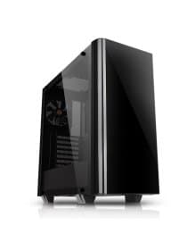 Корпус Thermaltake View 21 TG, CA-1I3-00M1WN-00, ATX/Micro ATX/Mini-ITX, USB 2*3.0, Куллер1*120 мм (з/п), Высота CPU куллера до 160 мм, VGA до 410 мм, 2*3.5"/2*2.5", 471*224*492, Без Б/П, Чёрный