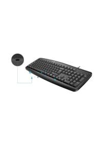 Комплект клавиатура и мышь Genius Smart KM-200, 1000 DPI, 12 мультимедийных FN клавиш, 1,5 м, USB, тонкий, чёрный, устойчивый к проливанию жидкости, полноразмерный