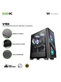 Корпус Thermaltake V150 TG CA-1R1-00S1WN-00 Micro ATX/Mini ITX USB1x3.0+2.0x2, HD-Audio, Куллер 1х120мм, Высота CPU куллера до 165мм, VGA до 330мм, 398x208x440m, Без Б/П, Черный