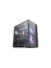 Корпус Thermaltake View 51 TG CA-1Q6-00M1WN-00 Micro ATX/Mini ITX USB2x3.0+2.0x2+1xTypeC, HD-Audio, Куллер 1х120мм+ 2х200мм ARGB, Высота CPU куллера до 175мм, VGA до 300мм, 550x315x525m, Без Б/П, Чер